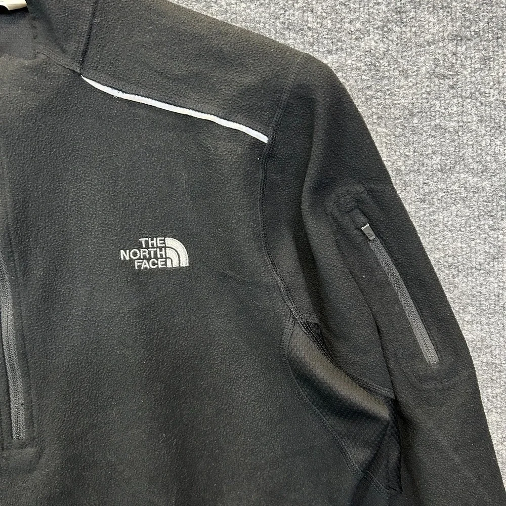 The North Face Fleece 1/4 Zip Sweatshirt Mens Black Running Pullover - Large